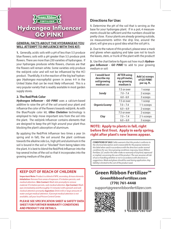 Hydrangea Color Influencer Kit, GO PINK!