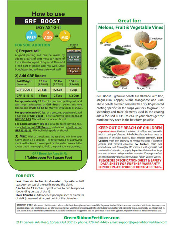GRF Boost for Melon, Fruit, & Vine Vegetables